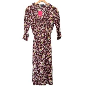 NWT Boden Brown w/ Bright Floral Dress